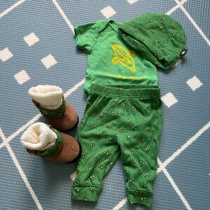 John Deere Baby Boy 3-6 months outfit boots set